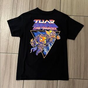 Funko Black Tee with Thor Love and Thunder Design